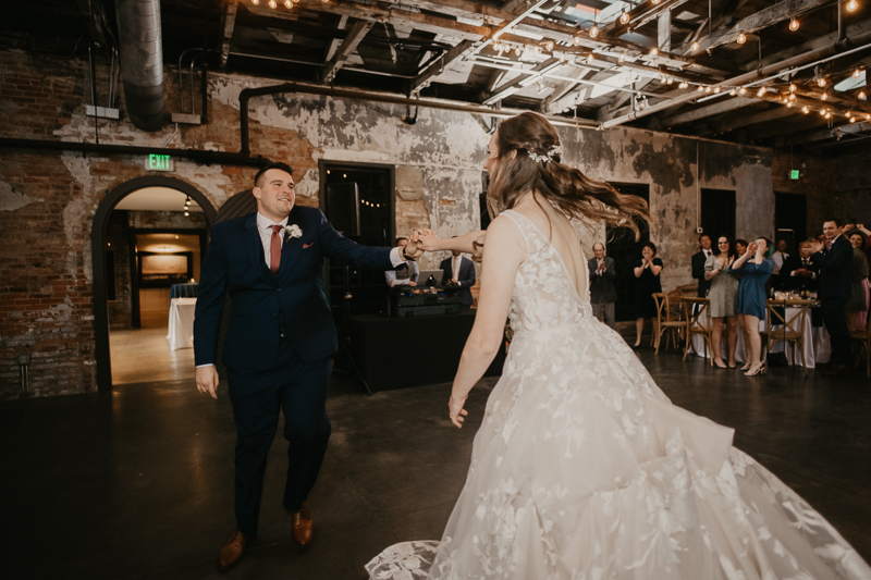 Magical wedding reception at the Mt. Washington Mill Dye House in Baltimore, Maryland by Britney Clause Photography