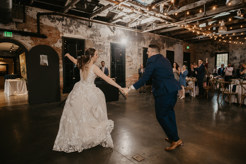 Magical wedding reception at the Mt. Washington Mill Dye House in Baltimore, Maryland by Britney Clause Photography