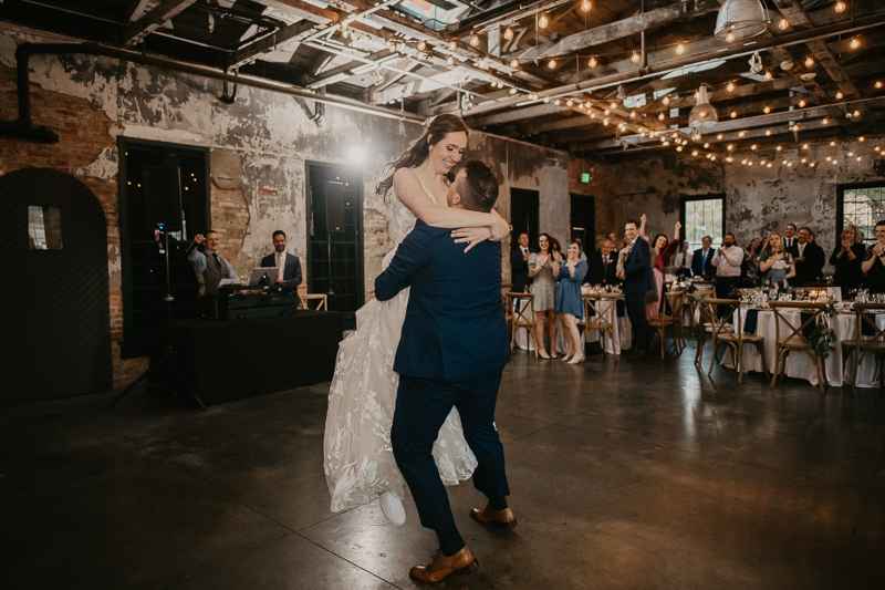 Magical wedding reception at the Mt. Washington Mill Dye House in Baltimore, Maryland by Britney Clause Photography