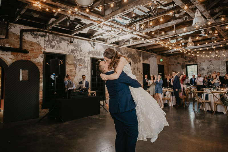 Magical wedding reception at the Mt. Washington Mill Dye House in Baltimore, Maryland by Britney Clause Photography