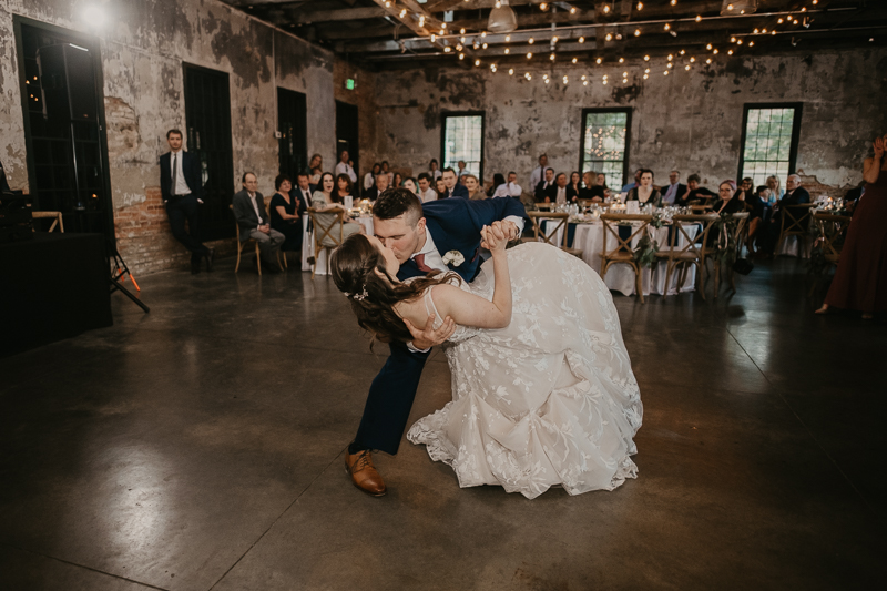 Magical wedding reception at the Mt. Washington Mill Dye House in Baltimore, Maryland by Britney Clause Photography