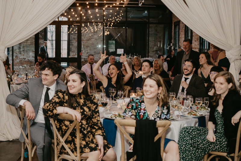 Magical wedding reception at the Mt. Washington Mill Dye House in Baltimore, Maryland by Britney Clause Photography