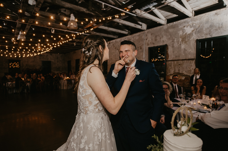 Magical wedding reception at the Mt. Washington Mill Dye House in Baltimore, Maryland by Britney Clause Photography