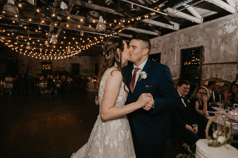 Magical wedding reception at the Mt. Washington Mill Dye House in Baltimore, Maryland by Britney Clause Photography