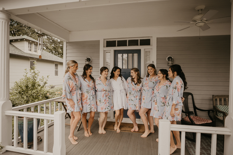 A bride getting ready at a private residence for an Annapolis Waterfront Hotel Wedding in Annapolis, Maryland by Britney Clause Photography