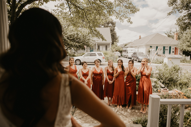 A bride getting ready at a private residence for an Annapolis Waterfront Hotel Wedding in Annapolis, Maryland by Britney Clause Photography