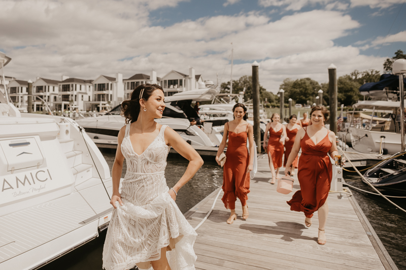 A bride getting ready at a private residence for an Annapolis Waterfront Hotel Wedding in Annapolis, Maryland by Britney Clause Photography