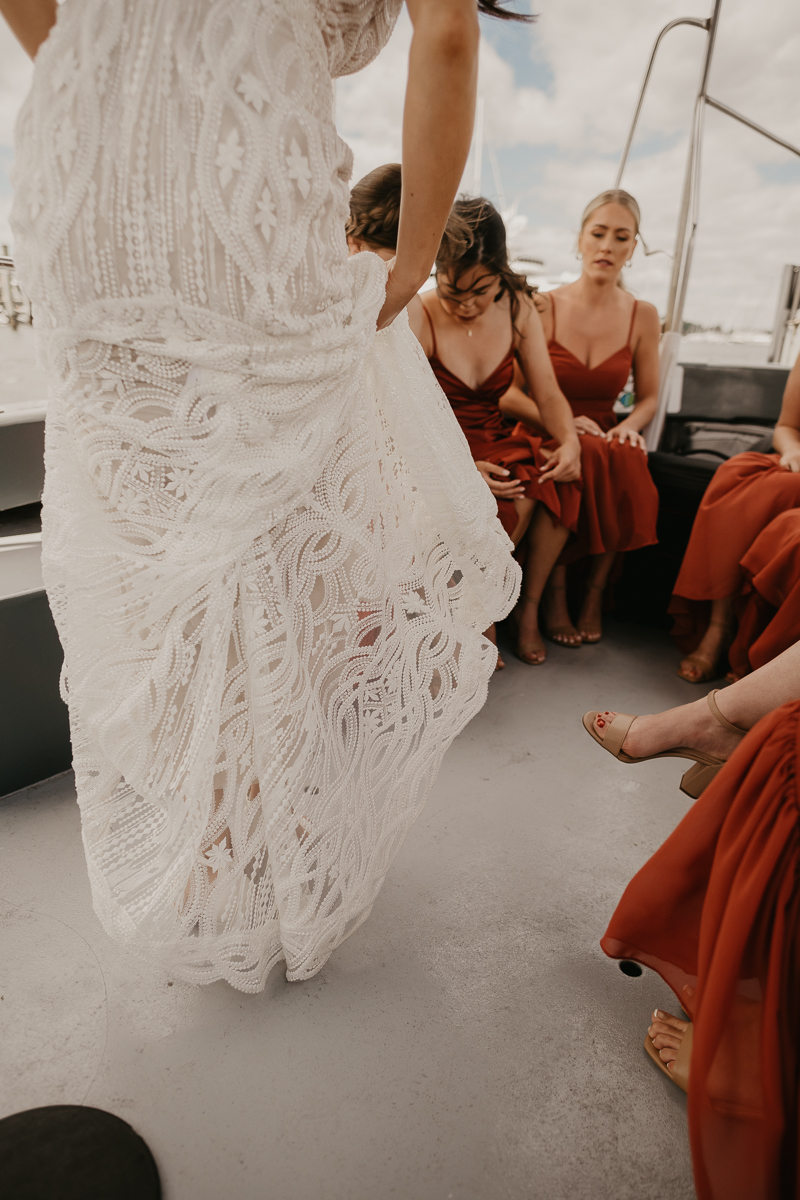 A bride getting ready at a private residence for an Annapolis Waterfront Hotel Wedding in Annapolis, Maryland by Britney Clause Photography