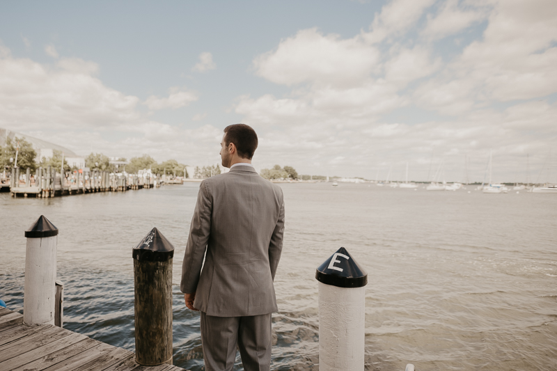 Stunning bride and groom wedding portraits at the Annapolis Waterfront Hotel in Annapolis, Maryland by Britney Clause Photography