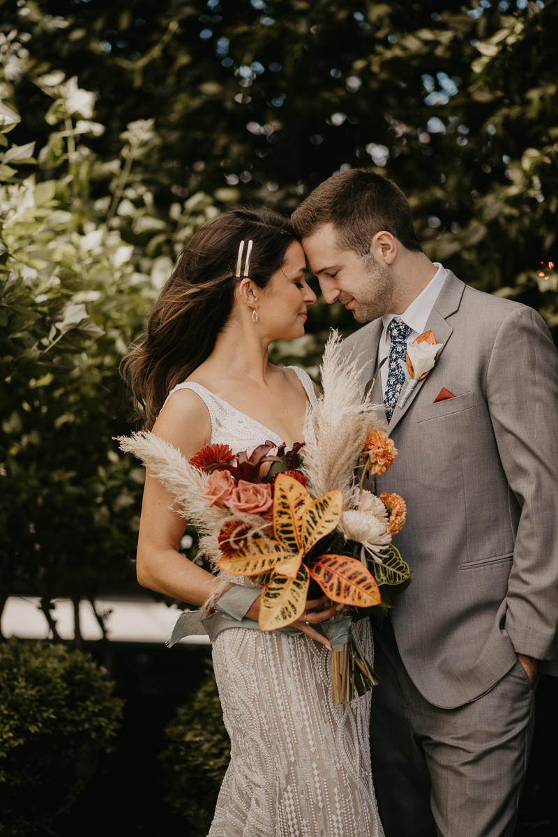 Stunning bride and groom wedding portraits at the Annapolis Waterfront Hotel in Annapolis, Maryland by Britney Clause Photography