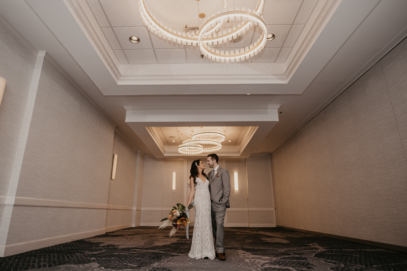 Stunning bride and groom wedding portraits at the Annapolis Waterfront Hotel in Annapolis, Maryland by Britney Clause Photography