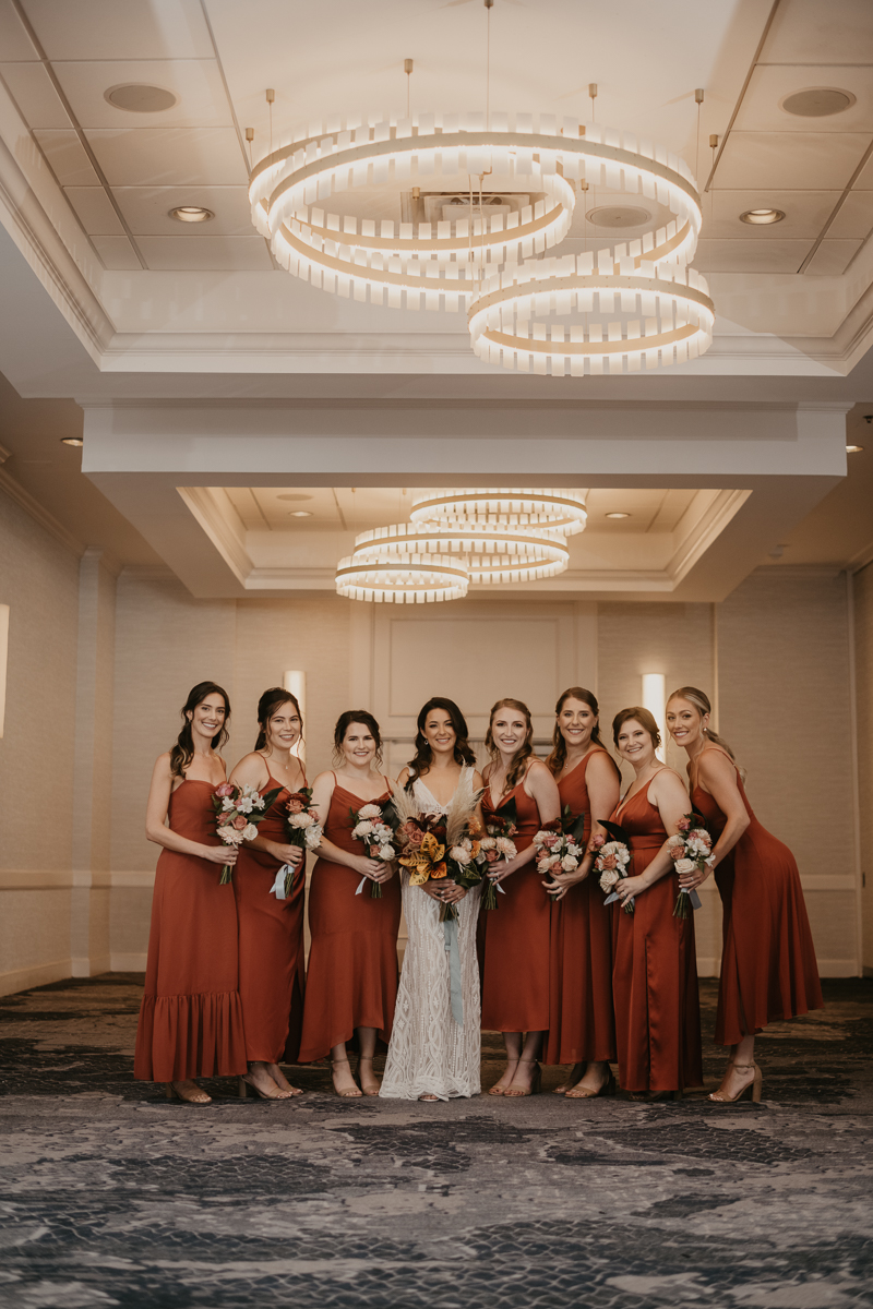 Beautiful bridal party portraits at the Annapolis Waterfront Hotel in Annapolis, Maryland by Britney Clause Photography