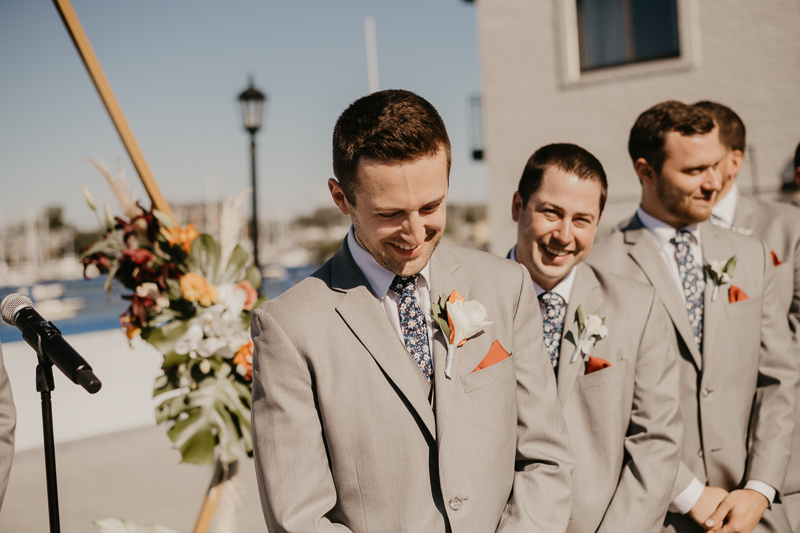 Amazing waterfront wedding ceremony at the Annapolis Waterfront Hotel in Annapolis, Maryland by Britney Clause Photography