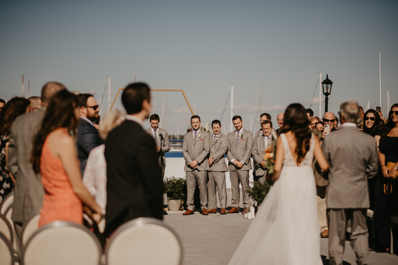 Amazing waterfront wedding ceremony at the Annapolis Waterfront Hotel in Annapolis, Maryland by Britney Clause Photography