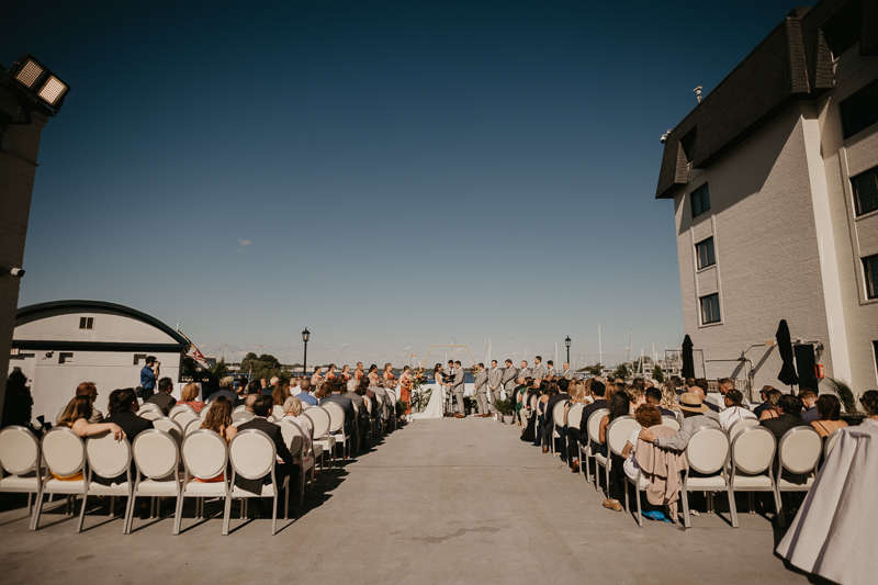 Amazing waterfront wedding ceremony at the Annapolis Waterfront Hotel in Annapolis, Maryland by Britney Clause Photography