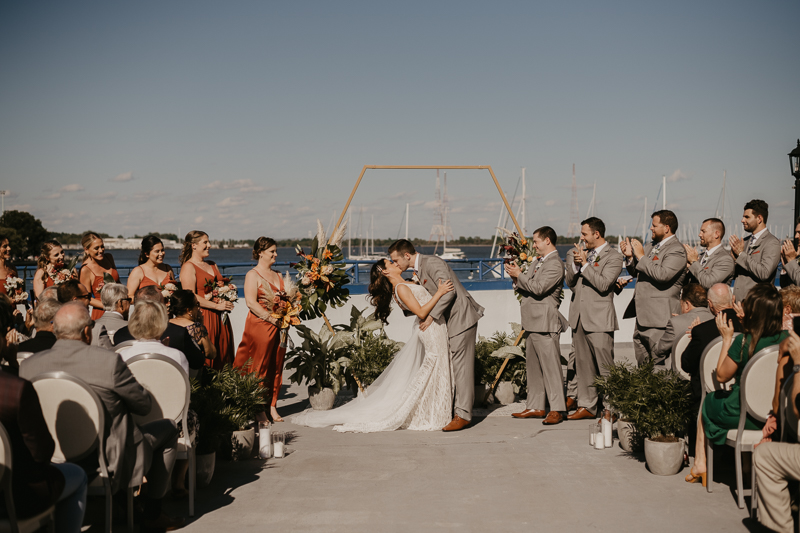 Amazing waterfront wedding ceremony at the Annapolis Waterfront Hotel in Annapolis, Maryland by Britney Clause Photography