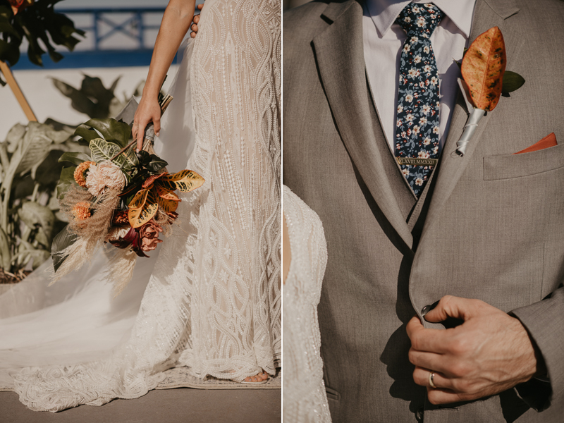 Gorgeous bridal bouquet by Modern Foliage Design at the Annapolis Waterfront Hotel in Annapolis, Maryland by Britney Clause Photography