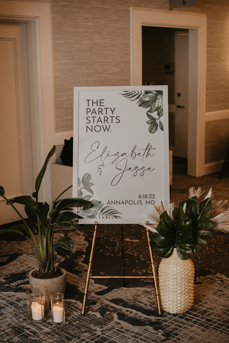 Gorgeous waterfront wedding reception decor at the Annapolis Waterfront Hotel in Annapolis, Maryland by Britney Clause Photography