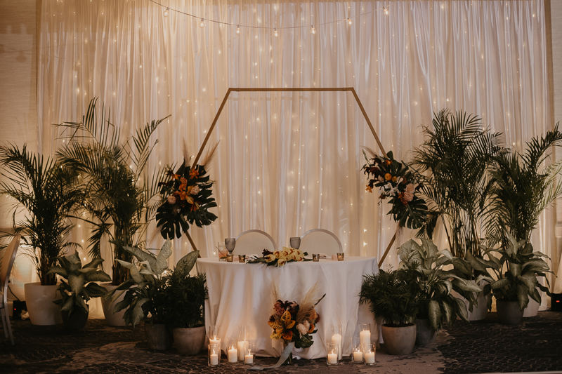 Gorgeous waterfront wedding reception decor at the Annapolis Waterfront Hotel in Annapolis, Maryland by Britney Clause Photography