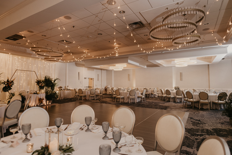 Gorgeous waterfront wedding reception decor at the Annapolis Waterfront Hotel in Annapolis, Maryland by Britney Clause Photography