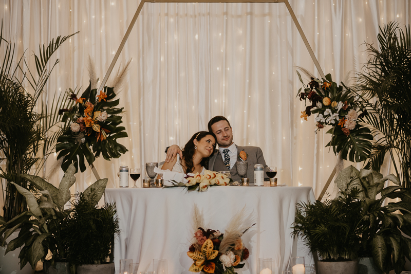 A stunning waterfront wedding reception at the Annapolis Waterfront Hotel in Annapolis, Maryland by Britney Clause Photography