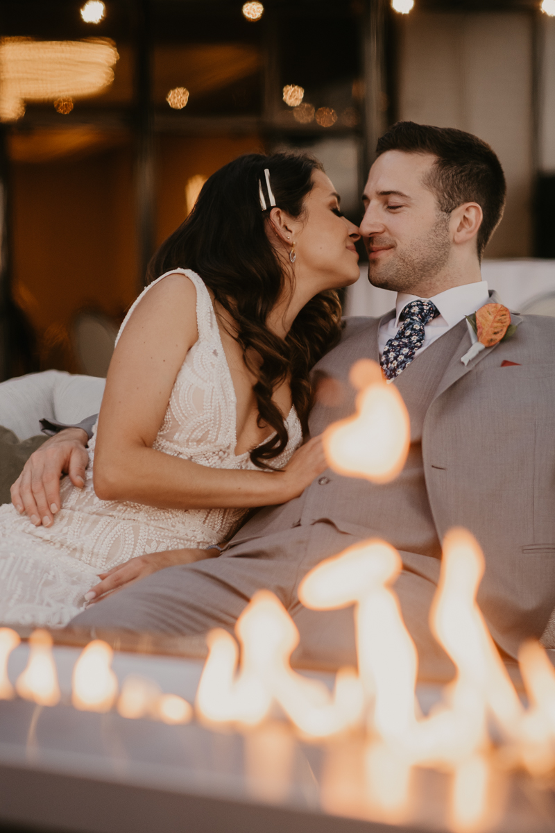 Stunning bride and groom wedding portraits at the Annapolis Waterfront Hotel in Annapolis, Maryland by Britney Clause Photography