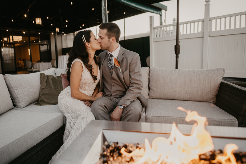 Stunning bride and groom wedding portraits at the Annapolis Waterfront Hotel in Annapolis, Maryland by Britney Clause Photography