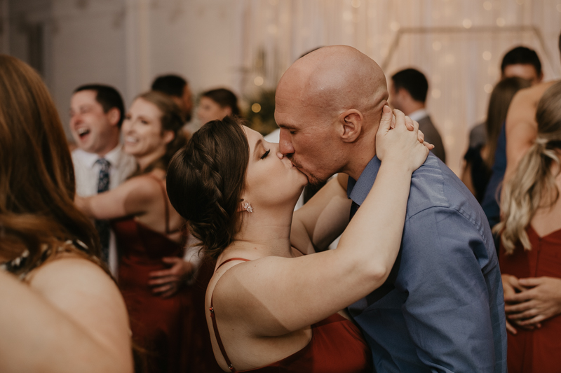 A stunning waterfront wedding reception at the Annapolis Waterfront Hotel in Annapolis, Maryland by Britney Clause Photography