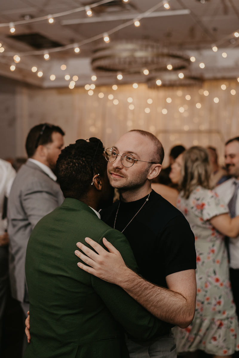 A stunning waterfront wedding reception at the Annapolis Waterfront Hotel in Annapolis, Maryland by Britney Clause Photography