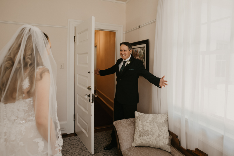 A bride getting ready at the Liriodendron Mansion in Bel Air, Maryland by Britney Clause Photography