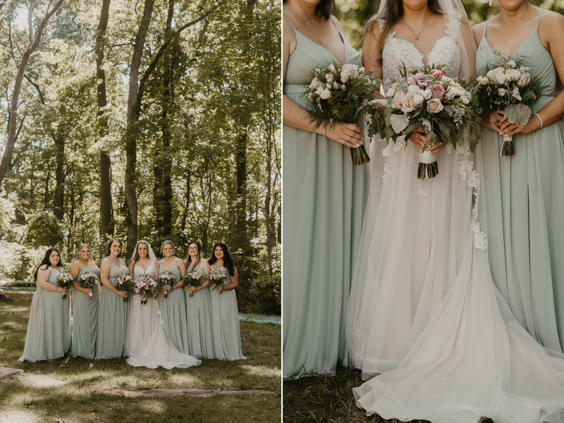 Beautiful bridal party portraits at the Liriodendron Mansion in Bel Air, Maryland by Britney Clause Photography