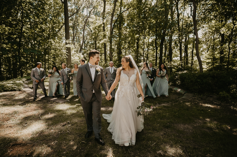 Beautiful bridal party portraits at the Liriodendron Mansion in Bel Air, Maryland by Britney Clause Photography