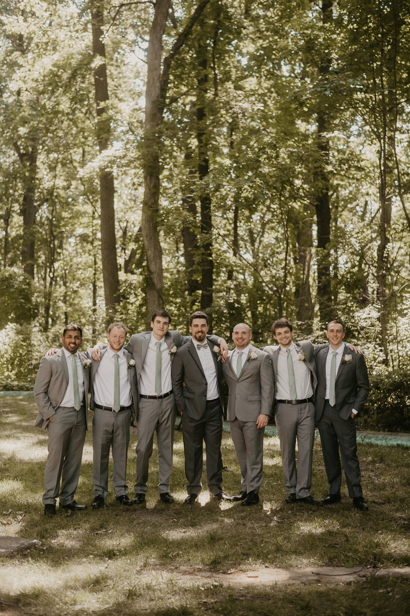 Beautiful bridal party portraits at the Liriodendron Mansion in Bel Air, Maryland by Britney Clause Photography