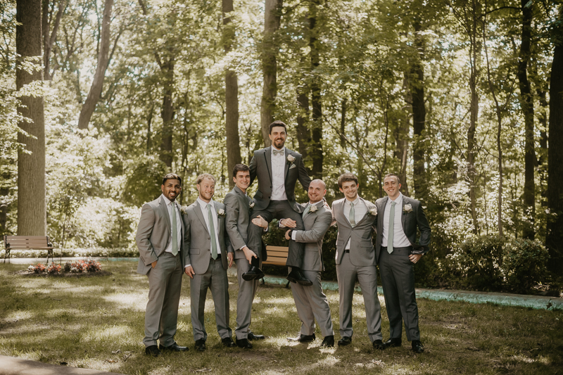 Beautiful bridal party portraits at the Liriodendron Mansion in Bel Air, Maryland by Britney Clause Photography