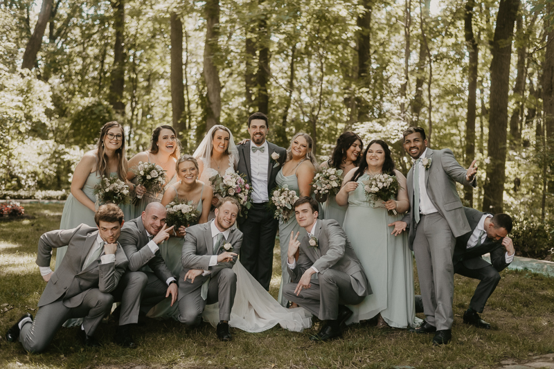 Beautiful bridal party portraits at the Liriodendron Mansion in Bel Air, Maryland by Britney Clause Photography