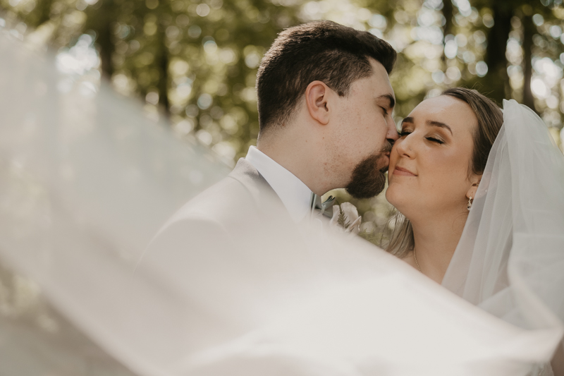 Stunning bride and groom wedding portraits at the Liriodendron Mansion in Bel Air, Maryland by Britney Clause Photography