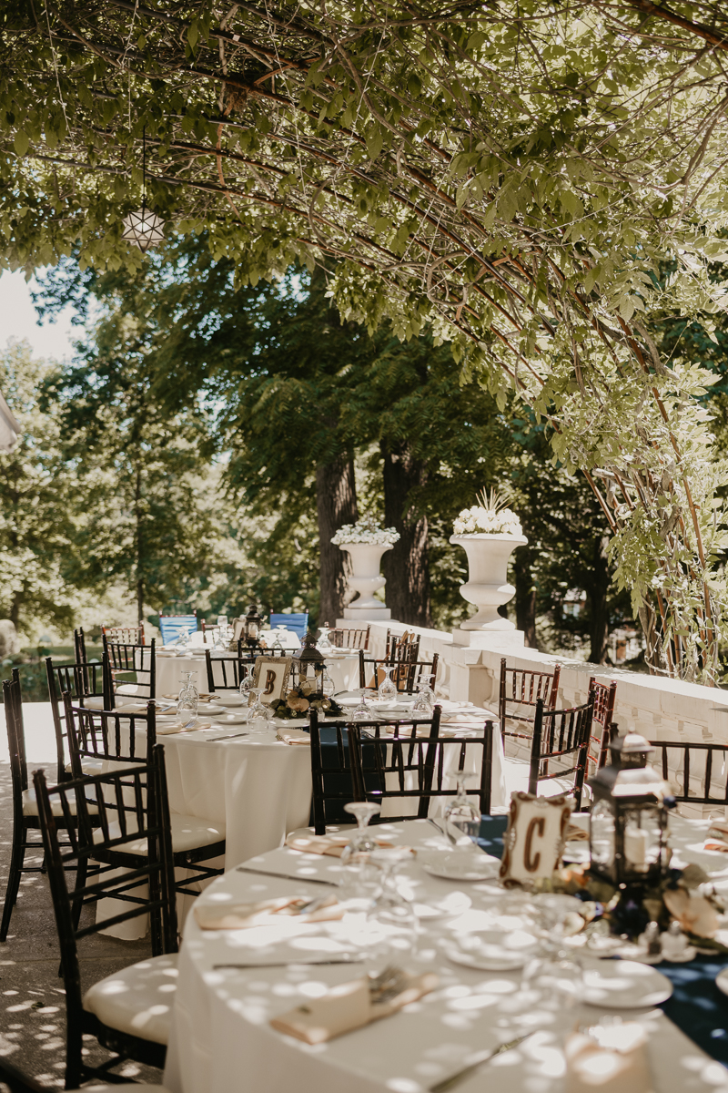 Gorgeous mansion wedding reception decor at the Liriodendron Mansion in Bel Air, Maryland by Britney Clause Photography