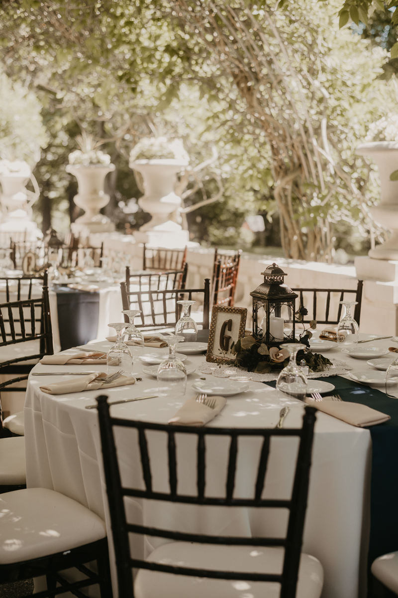 Gorgeous mansion wedding reception decor at the Liriodendron Mansion in Bel Air, Maryland by Britney Clause Photography