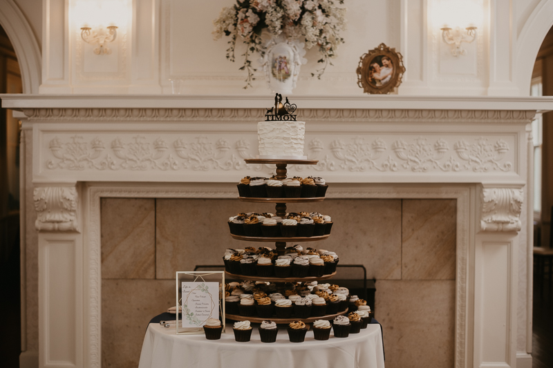 Delicious wedding cake by Flavor Cupcakery at the Liriodendron Mansion in Bel Air, Maryland by Britney Clause Photography