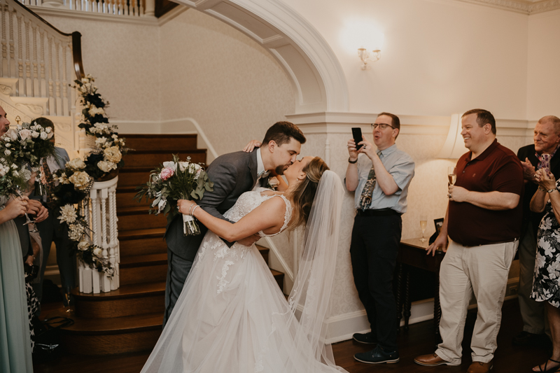 A stunning mansion wedding reception at the Liriodendron Mansion in Bel Air, Maryland by Britney Clause Photography