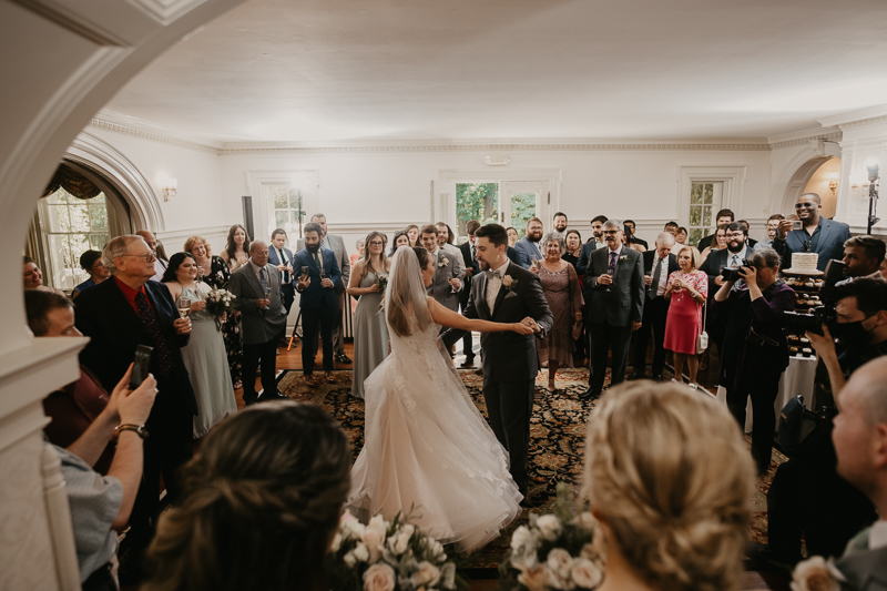 A stunning mansion wedding reception at the Liriodendron Mansion in Bel Air, Maryland by Britney Clause Photography