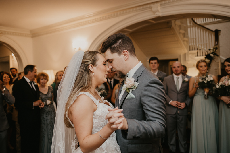 A stunning mansion wedding reception at the Liriodendron Mansion in Bel Air, Maryland by Britney Clause Photography