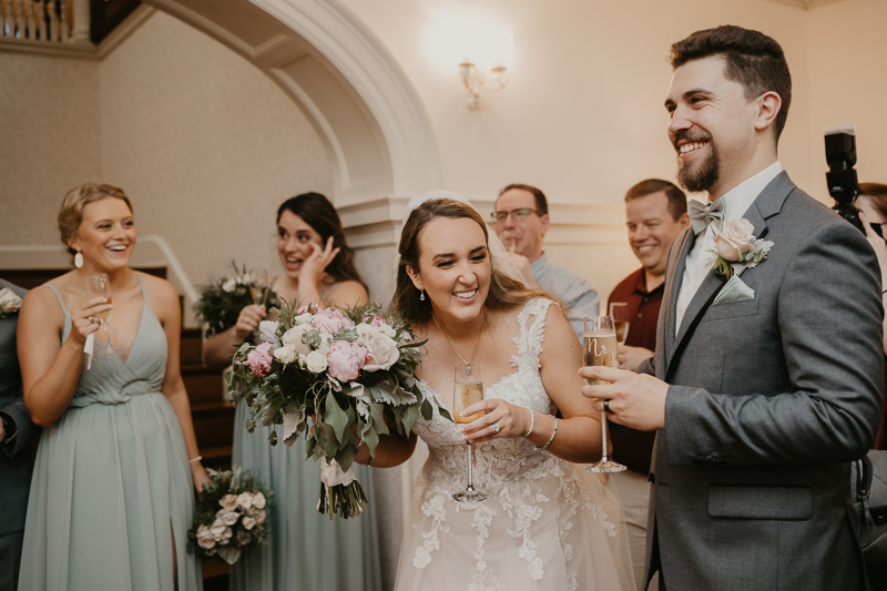 A stunning mansion wedding reception at the Liriodendron Mansion in Bel Air, Maryland by Britney Clause Photography