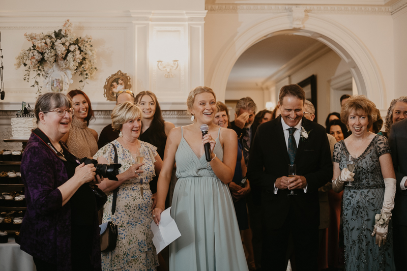 A stunning mansion wedding reception at the Liriodendron Mansion in Bel Air, Maryland by Britney Clause Photography