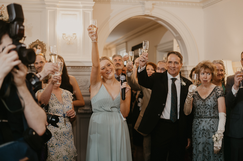 A stunning mansion wedding reception at the Liriodendron Mansion in Bel Air, Maryland by Britney Clause Photography