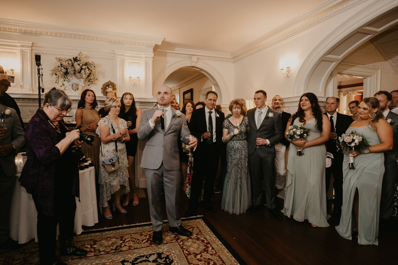 A stunning mansion wedding reception at the Liriodendron Mansion in Bel Air, Maryland by Britney Clause Photography