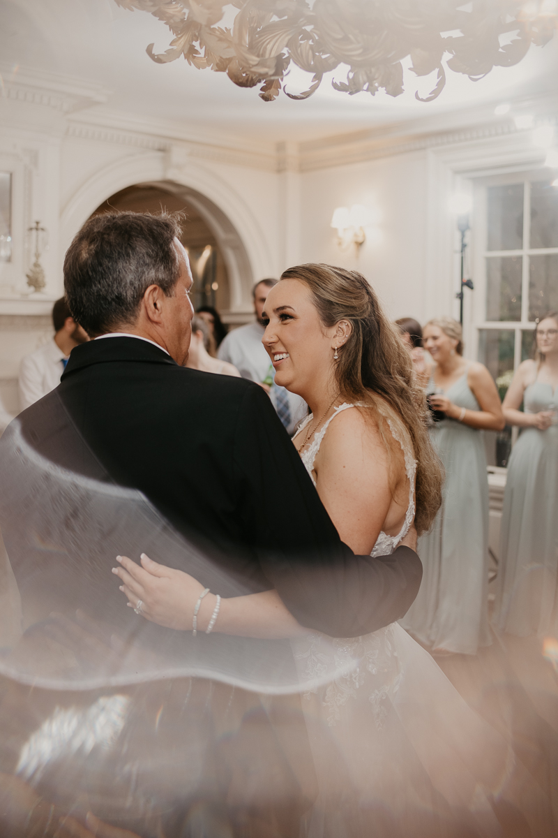 A stunning mansion wedding reception at the Liriodendron Mansion in Bel Air, Maryland by Britney Clause Photography