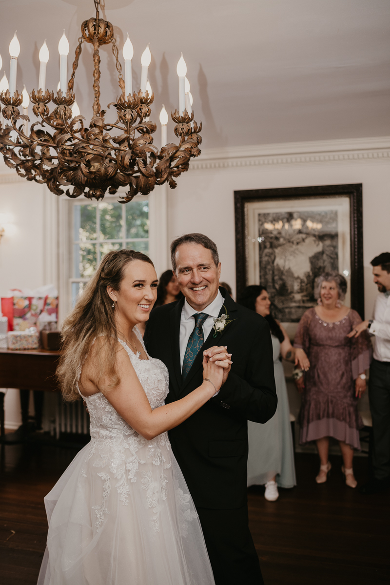 A stunning mansion wedding reception at the Liriodendron Mansion in Bel Air, Maryland by Britney Clause Photography