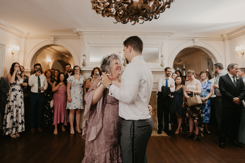 A stunning mansion wedding reception at the Liriodendron Mansion in Bel Air, Maryland by Britney Clause Photography