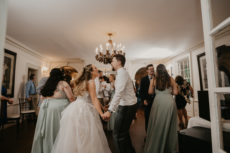 An exciting evening wedding reception by DJ Jason Burns at the Liriodendron Mansion in Bel Air, Maryland by Britney Clause Photography